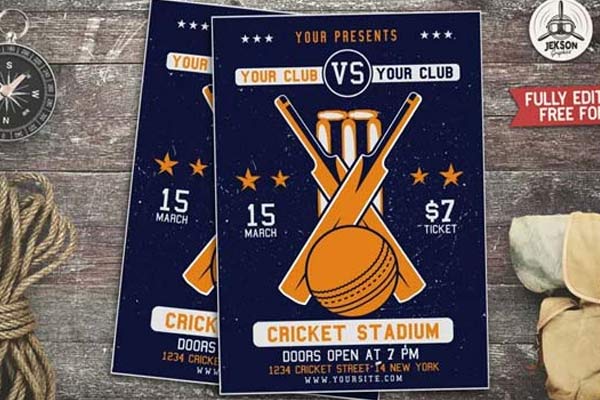 Printable Cricket Flyer Templates – Free & Premium PSD, Ai, Word, Doc, InDesing, Vector, EPS, PNG, Formats Download